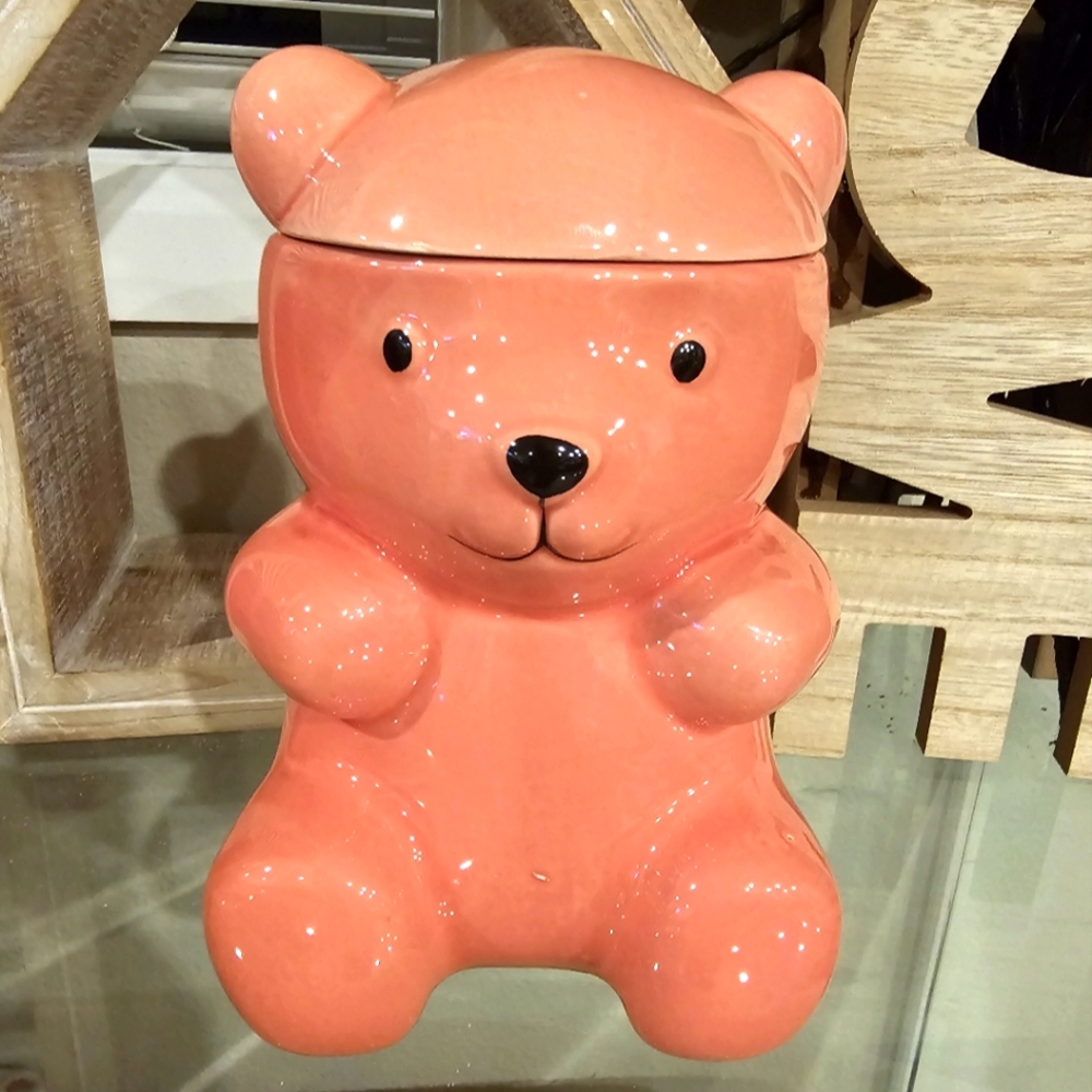 COPY - Pink Gummy Bear Cookie Jar w/Lid